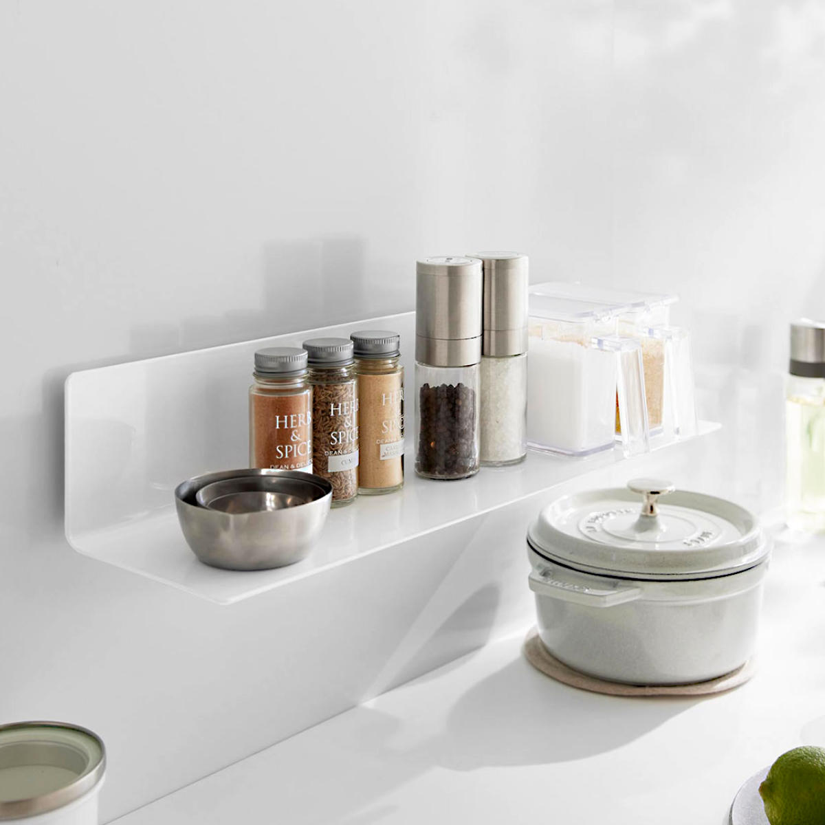 山崎実業 tower フィルムフックキッチン棚 タワー ワイド ( 4903208104104 タワーシリーズ 棚 キッチン 調味料ラック 壁面 キッチン収納 洗面所 壁面収納 ) 【ブラック】 ブラック