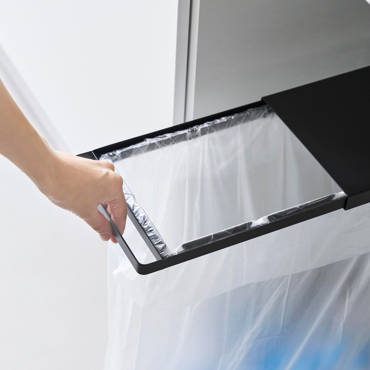 山崎実業 tower 引き出す分別ゴミ袋ホルダー タワー スリム 45L ( 4903208102643 タワーシリーズ 分別 ゴミ袋ホルダー 45l ごみ箱 45リットル 分別ゴミ箱 ゴミ袋 ホルダー スリムサイズ レジ袋スタンド ) 【ブラック】 ブラック