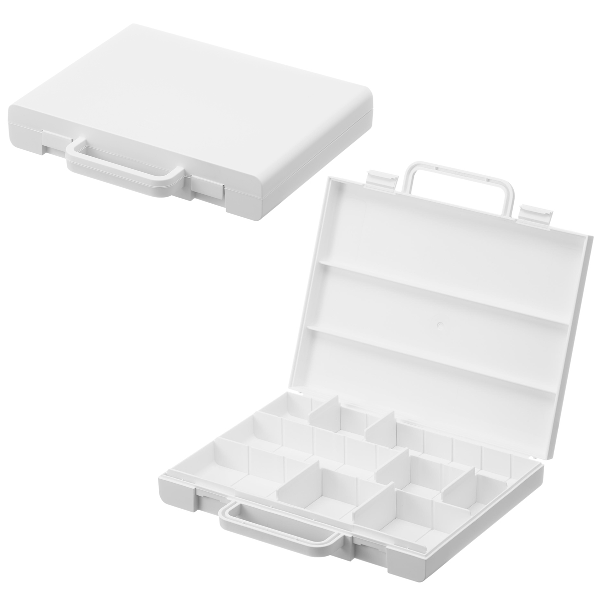 山崎実業 tower ハンドル付きスリム分別電池ケース タワー ( 4903208104623 タワーシリーズ 電池ケース 電池収納 電池ボックス ハンドル付き スリム 分別電池ケース 電池 収納ケース 収納ボックス 乾電池ケース 仕切り付き 仕切り ) 【ホワイト】 ホワイト