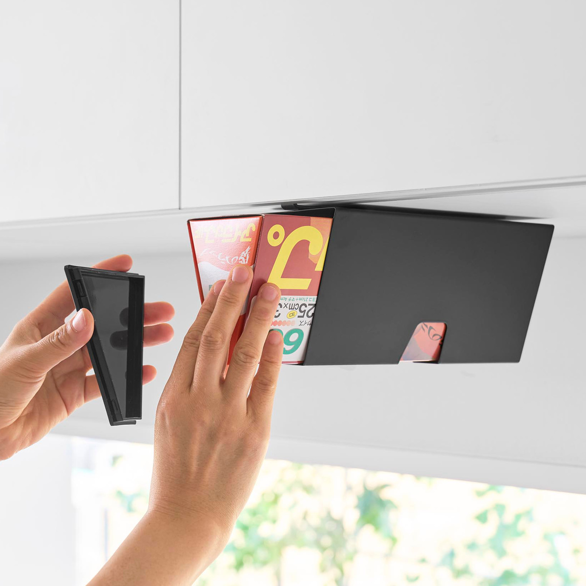 山崎実業 tower 戸棚下プラスチックバッグケース タワー ( 4903208102520 タワーシリーズ プラスチックバッグケース 収納ケース 収納 戸棚下 プラスチック バッグケース アイラップ アイラップケース ) 【ブラック】 ブラック