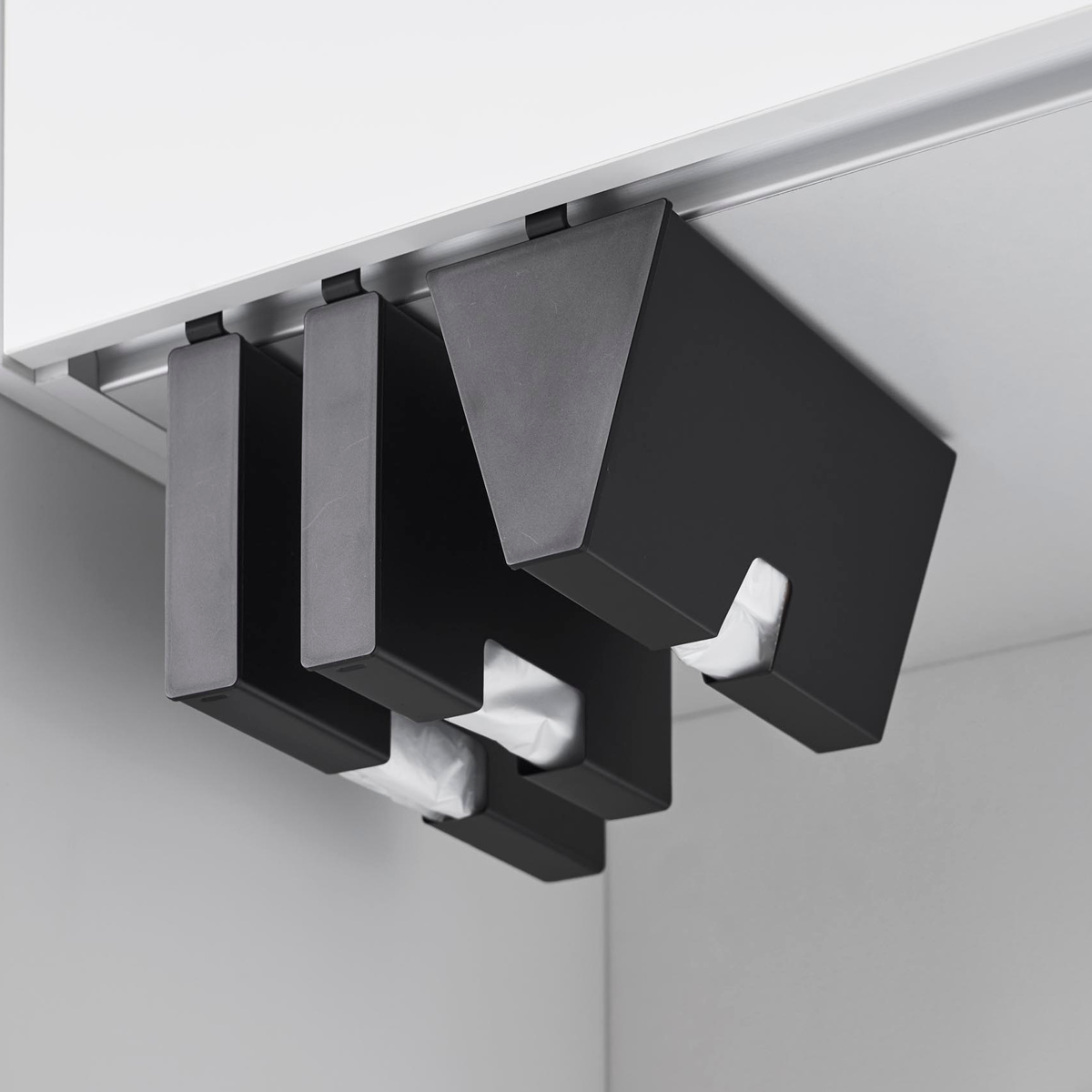 山崎実業 tower 戸棚下プラスチックバッグケース タワー ( 4903208102520 タワーシリーズ プラスチックバッグケース 収納ケース 収納 戸棚下 プラスチック バッグケース アイラップ アイラップケース ) 【ブラック】 ブラック