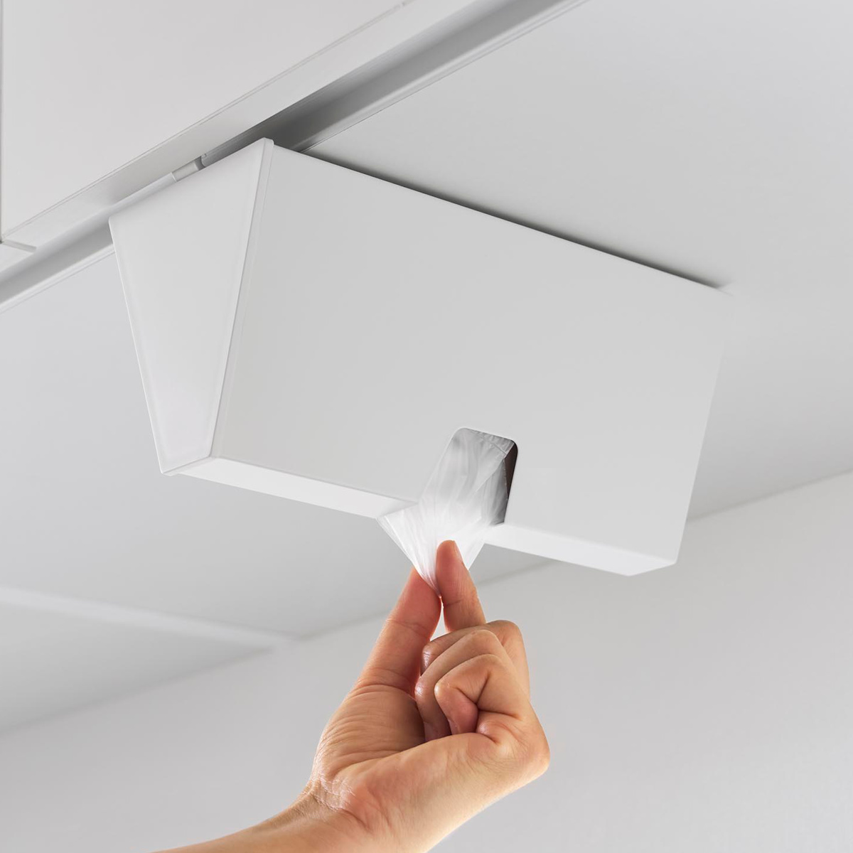 山崎実業 tower 戸棚下プラスチックバッグケース タワー ( 4903208102520 タワーシリーズ プラスチックバッグケース 収納ケース 収納 戸棚下 プラスチック バッグケース アイラップ アイラップケース ) 【ブラック】 ブラック