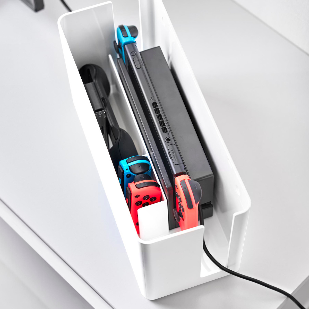 山崎実業 smart 蓋付き重ねられるゲーム機器収納ケース スマート ( 4903208103121 スマートシリーズ ゲーム機器収納ケース 蓋付き ゲーム機 コントローラー 蓋 重ねられる ゲーム機器 収納 ケース フタ付き ) 【ブラック】 ブラック