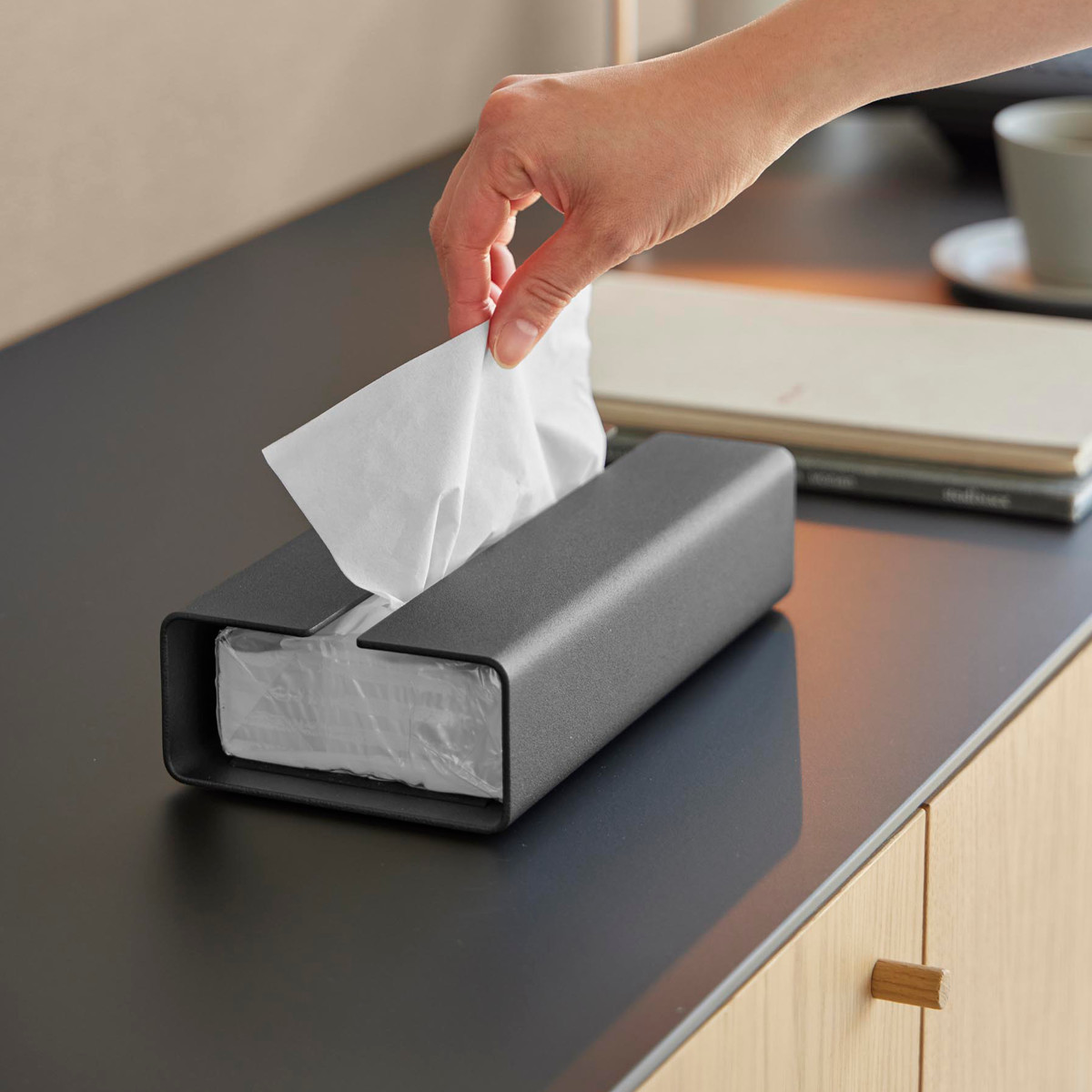 山崎実業 tower 入れ替え簡単ソフトパックティッシュケース タワー ( 4903208104500 タワーシリーズ ティッシュケース ソフトパックタイプ 入れ替え簡単 ソフトパックティッシュケース ソフトパック ) 【ブラック】 ブラック