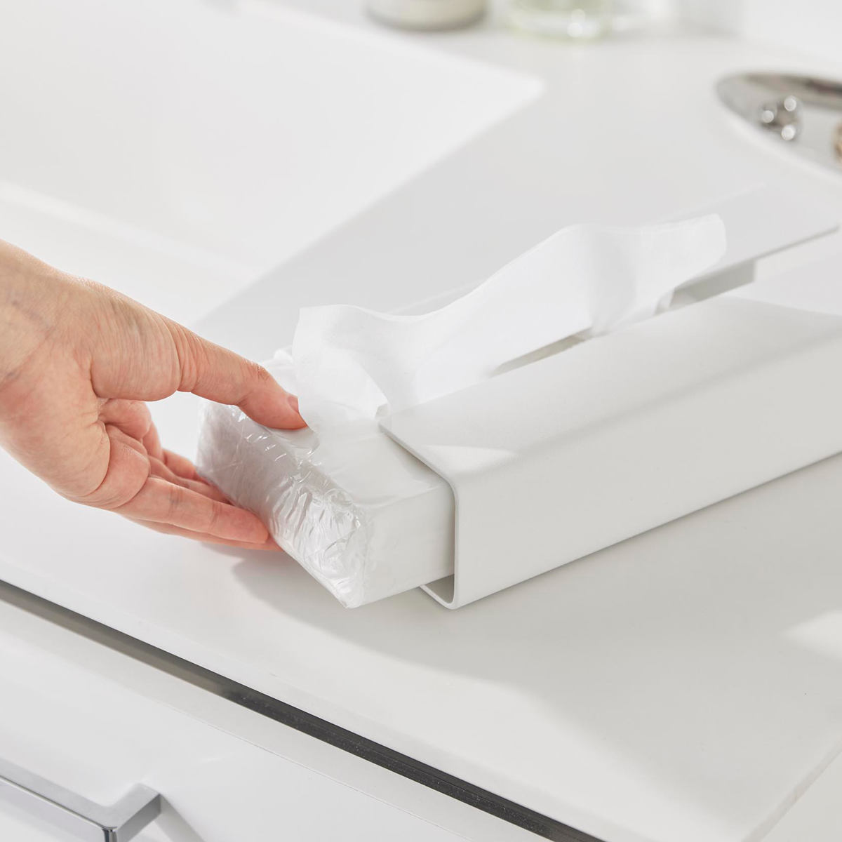 山崎実業 tower 入れ替え簡単ソフトパックティッシュケース タワー ( 4903208104500 タワーシリーズ ティッシュケース ソフトパックタイプ 入れ替え簡単 ソフトパックティッシュケース ソフトパック ) 【ブラック】 ブラック