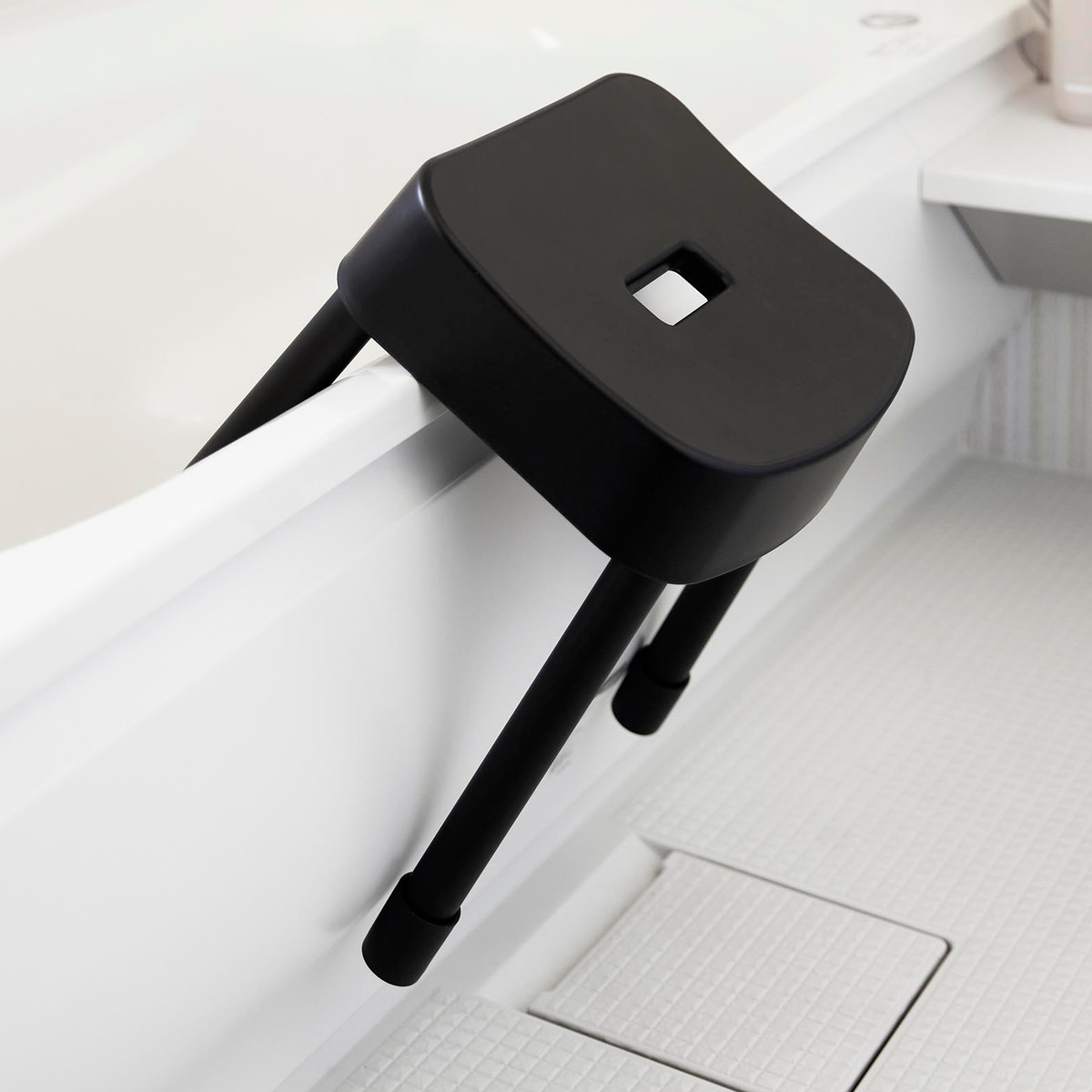 山崎実業 MIST マグネット風呂イス SH35+マグネット手おけ 2点セット ミスト ( 4903208017251 バスチェア 座面高35cm 洗面器 手桶 壁面 浮かせる ホワイト ブラック ) 【ブラック】 ブラック