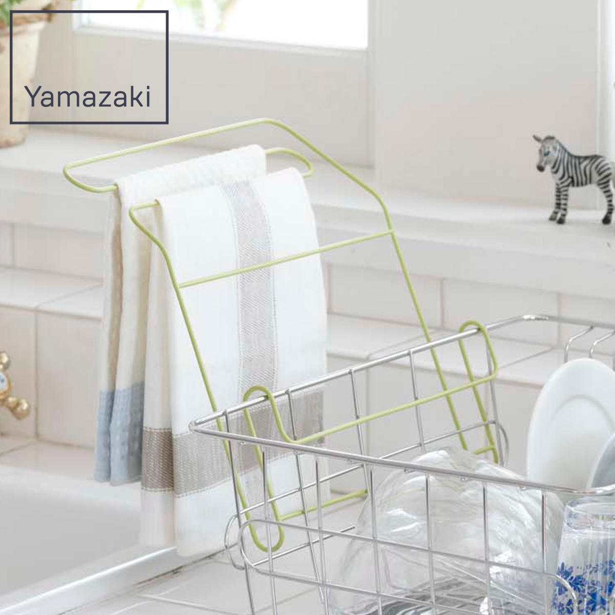 山崎実業 ふきんハンガー ナチュラグリーン ( 4903208075022 ふきん掛け 布巾掛け フキン掛け 布巾ハンガー ふきん ハンガー 布巾 掛け フキン 布タオルハンガー シンク周り 水周り用品 キッチン収納 タオル掛け 水切りカゴ )