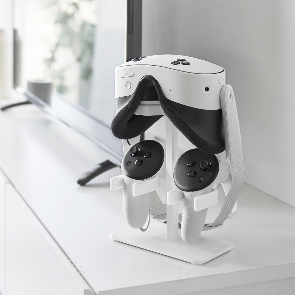 山崎実業 smart 伸縮VRゴーグル&コントローラー収納ラック スマート ( 4903208102445 スマートシリーズ VRゴーグル収納 コントローラー収納 ラック 伸縮 伸縮式 VRゴーグル コントローラー 収納ラック ゲーム ) 【ブラック】 ブラック