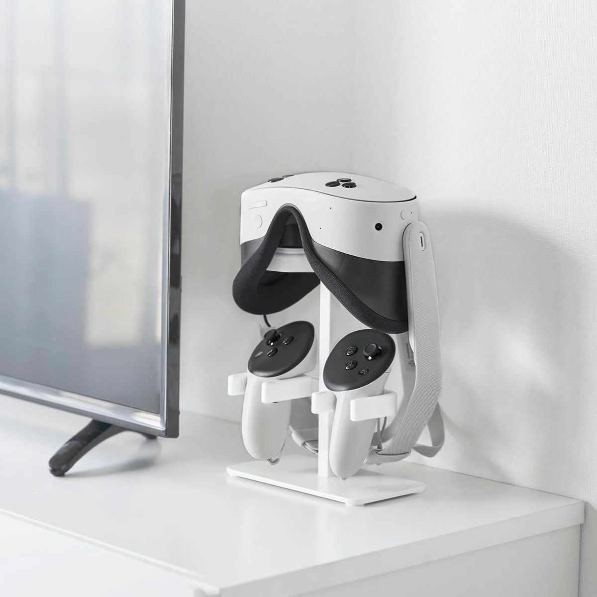 山崎実業 smart 伸縮VRゴーグル&コントローラー収納ラック スマート ( 4903208102445 スマートシリーズ VRゴーグル収納 コントローラー収納 ラック 伸縮 伸縮式 VRゴーグル コントローラー 収納ラック ゲーム ) 【ブラック】 ブラック