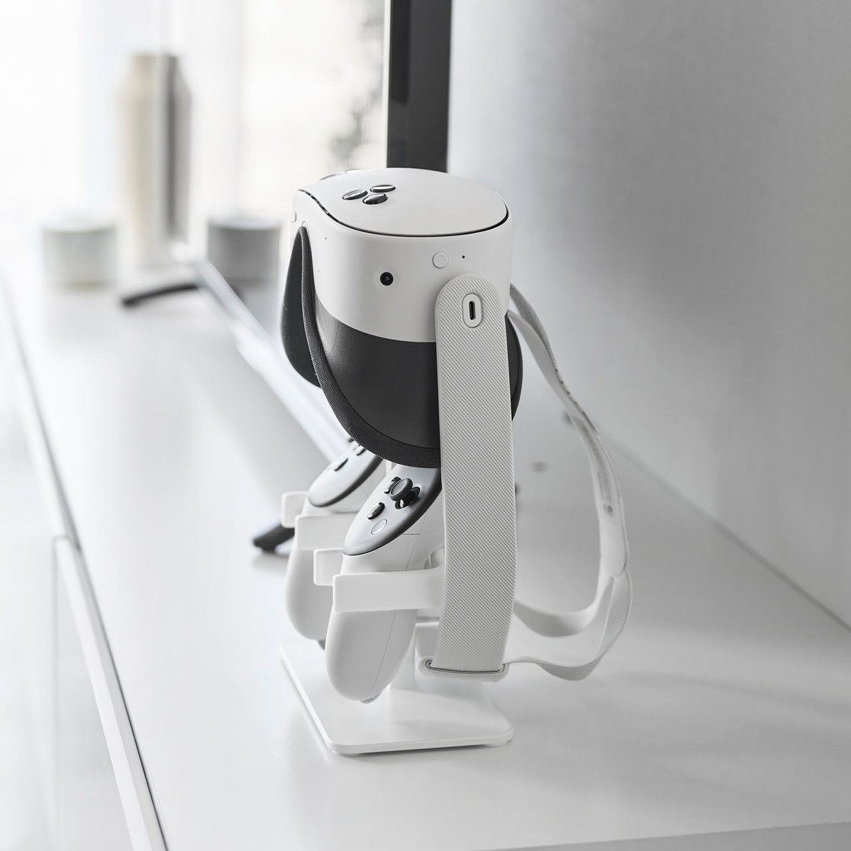 山崎実業 smart 伸縮VRゴーグル&コントローラー収納ラック スマート ( 4903208102445 スマートシリーズ VRゴーグル収納 コントローラー収納 ラック 伸縮 伸縮式 VRゴーグル コントローラー 収納ラック ゲーム ) 【ブラック】 ブラック