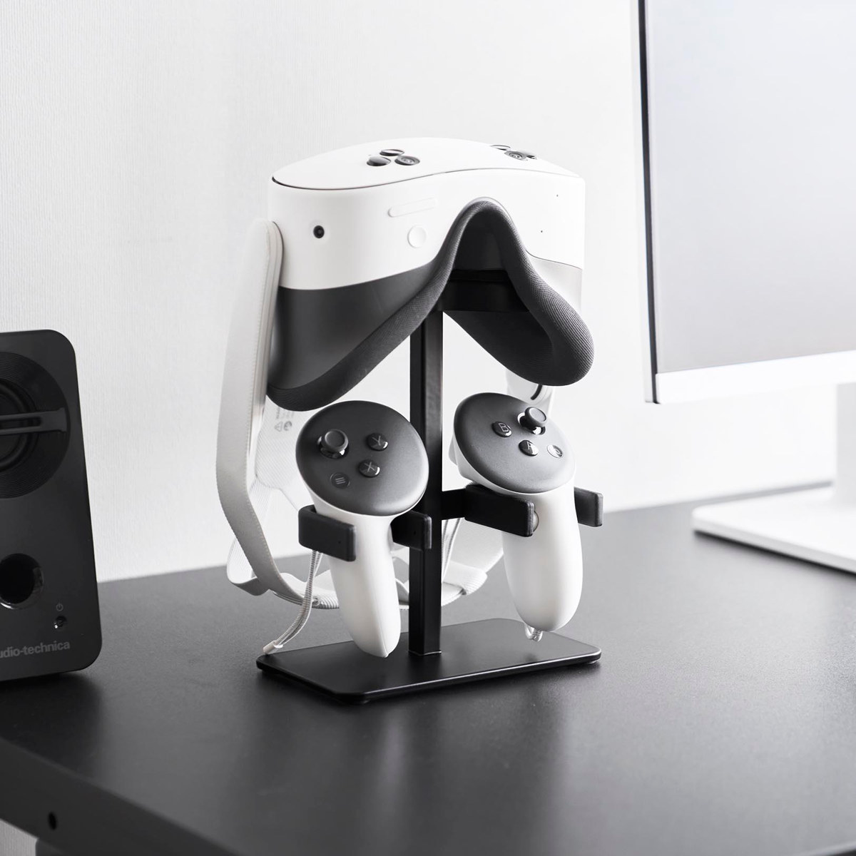 山崎実業 smart 伸縮VRゴーグル&コントローラー収納ラック スマート ( 4903208102445 スマートシリーズ VRゴーグル収納 コントローラー収納 ラック 伸縮 伸縮式 VRゴーグル コントローラー 収納ラック ゲーム ) 【ブラック】 ブラック