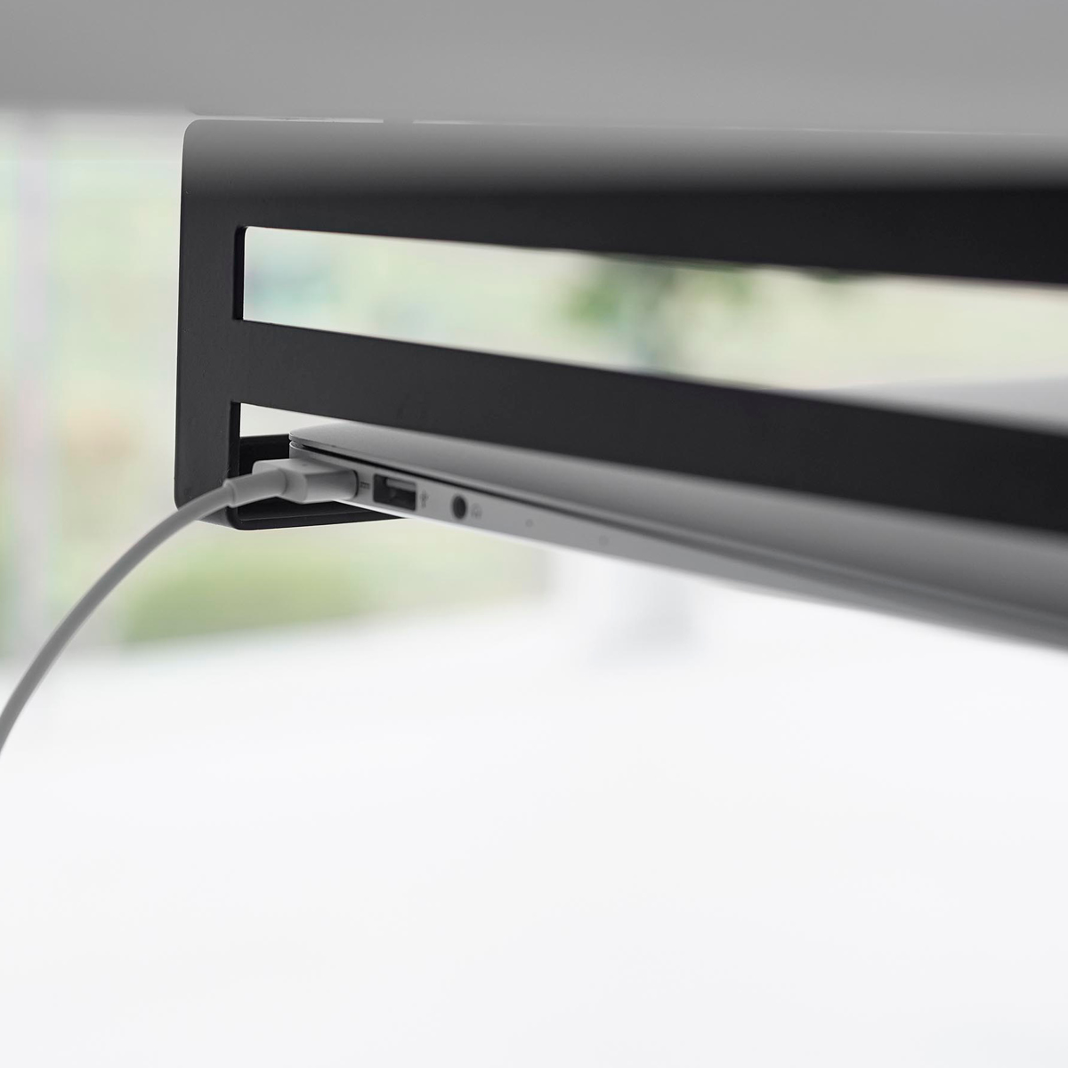 山崎実業 smart デスク下ノートパソコン収納ラック スマート ( 4903208104241 スマートシリーズ 収納ラック パソコン収納 デスク下 テーブル下 ノートパソコン PC収納 デスク PC ノートPC ヘッドセット ケーブル ) 【ブラック】 ブラック