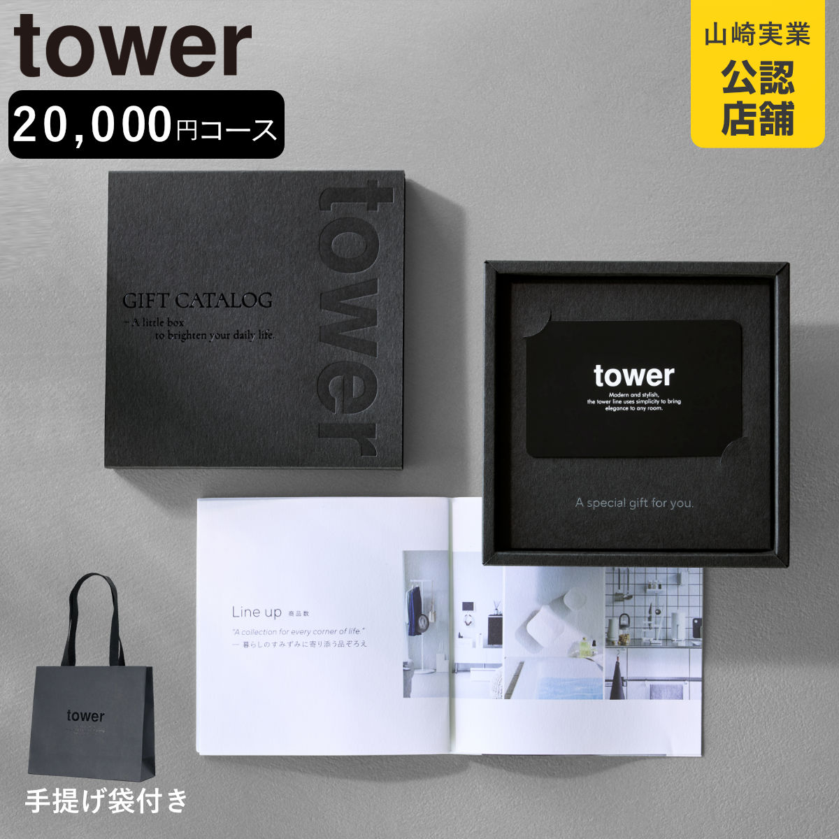 山崎実業 tower カタログギフト BK 紙袋セット タワー