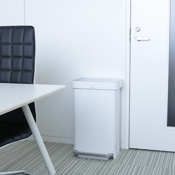 正規品 ゴミ箱 シンプルヒューマン ペダル式 ふた付き simplehuman 45L ホワイト レクタンギュラーステップダストボックス ( 分別 ごみ箱 キッチン スリム ダストボックス ステンレス おしゃれ 45 リットル )