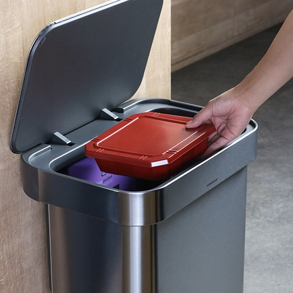 正規品 ゴミ箱 シンプルヒューマン ペダル式 ふた付き simplehuman 45L ホワイト レクタンギュラーステップダストボックス ( 分別 ごみ箱 キッチン スリム ダストボックス ステンレス おしゃれ 45 リットル )