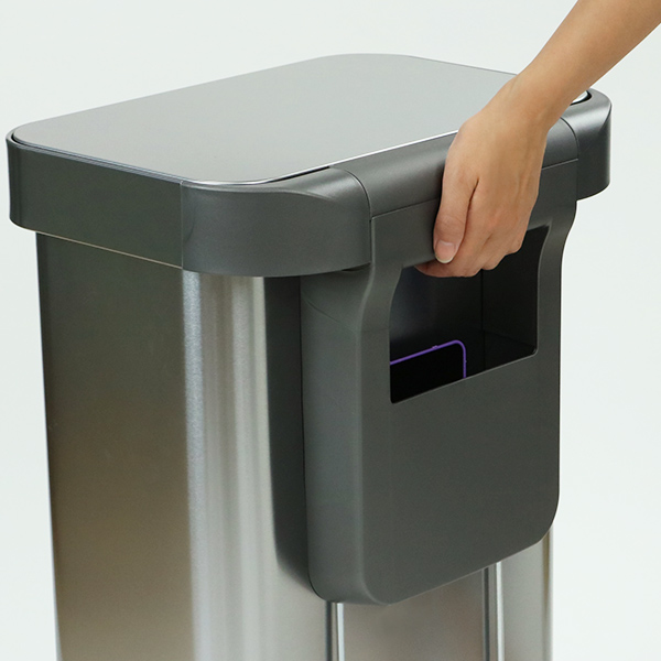 正規品 ゴミ箱 シンプルヒューマン ペダル式 ふた付き simplehuman 45L ホワイト レクタンギュラーステップダストボックス ( 分別 ごみ箱 キッチン スリム ダストボックス ステンレス おしゃれ 45 リットル )