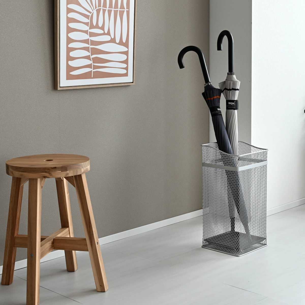 山崎実業 かさたて スクエアメッシュ ( 4903208079280 傘立て 角型 大容量 傘 スタンド 玄関 収納 メッシュ アンブレラホルダー 角形 かさたて かさ立て カサ立て おしゃれ エントランス ) 【シルバー】 シルバー