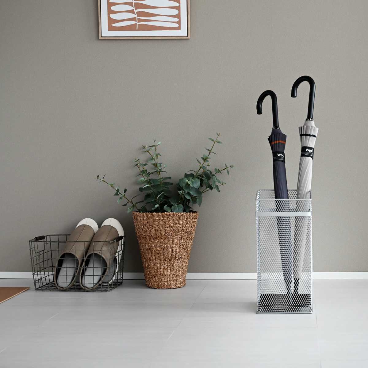 山崎実業 かさたて スクエアメッシュ ( 4903208079280 傘立て 角型 大容量 傘 スタンド 玄関 収納 メッシュ アンブレラホルダー 角形 かさたて かさ立て カサ立て おしゃれ エントランス ) 【シルバー】 シルバー
