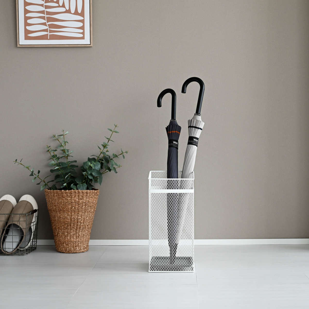 山崎実業 かさたて スクエアメッシュ ( 4903208079280 傘立て 角型 大容量 傘 スタンド 玄関 収納 メッシュ アンブレラホルダー 角形 かさたて かさ立て カサ立て おしゃれ エントランス ) 【シルバー】 シルバー