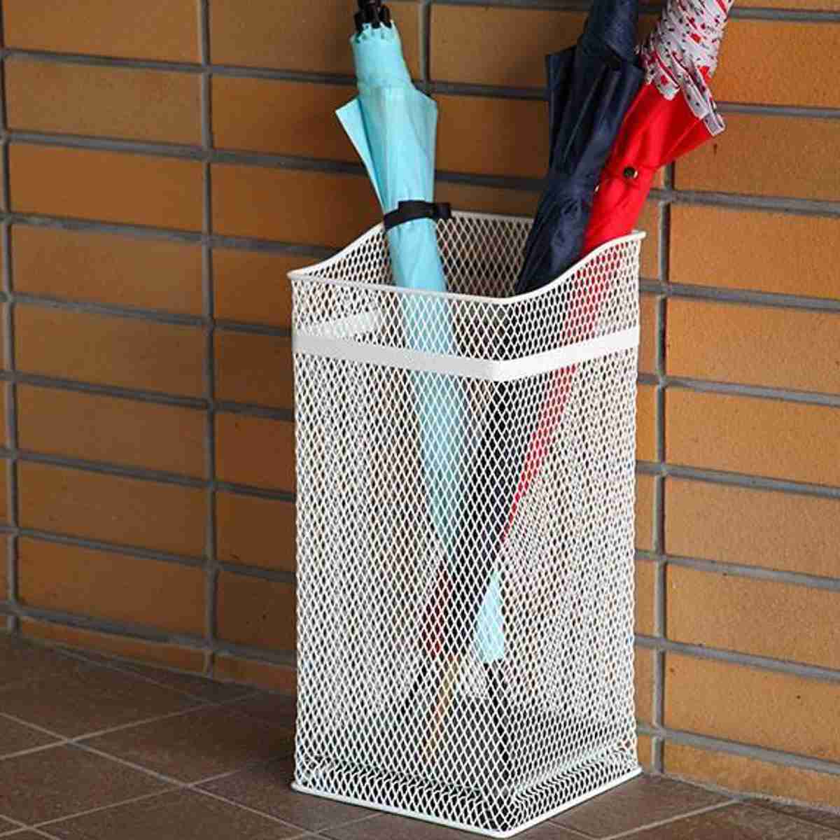 山崎実業 かさたて スクエアメッシュ ( 4903208079280 傘立て 角型 大容量 傘 スタンド 玄関 収納 メッシュ アンブレラホルダー 角形 かさたて かさ立て カサ立て おしゃれ エントランス ) 【シルバー】 シルバー