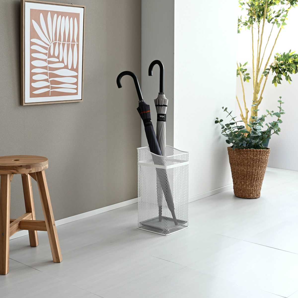 山崎実業 かさたて スクエアメッシュ ( 4903208079280 傘立て 角型 大容量 傘 スタンド 玄関 収納 メッシュ アンブレラホルダー 角形 かさたて かさ立て カサ立て おしゃれ エントランス ) 【シルバー】 シルバー