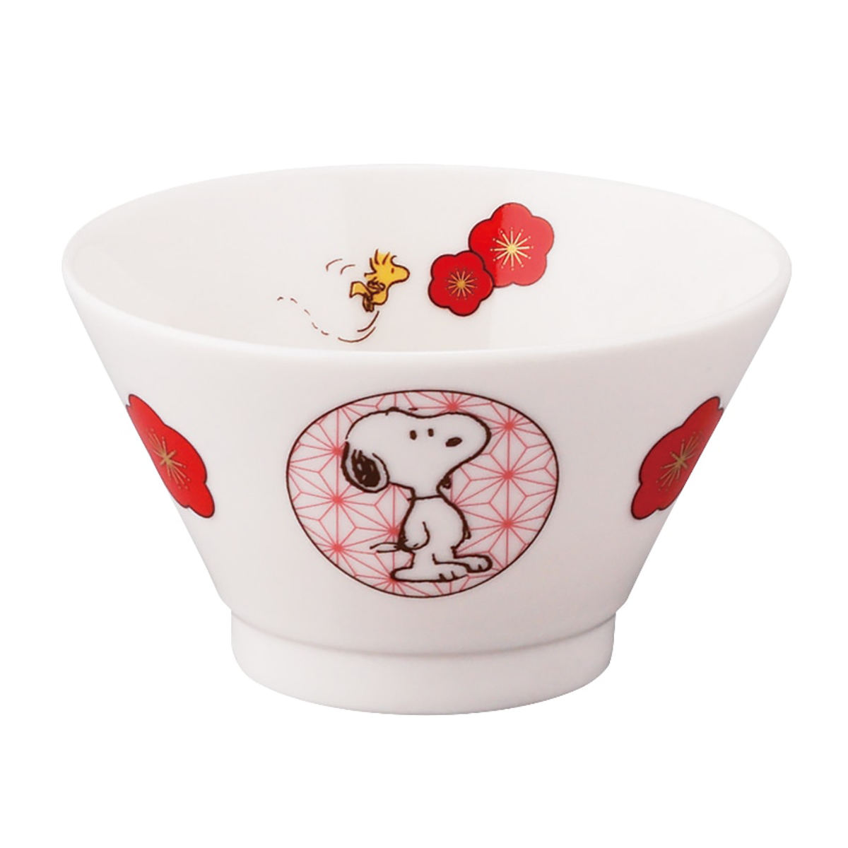 鉢 小鉢 スヌーピー ( 10cm 電子レンジ対応 食洗機対応 磁器 ボウル 器 うつわ 食器 日本製 和風 和食器 キャラクター かわいい ) 【梅赤】 梅赤
