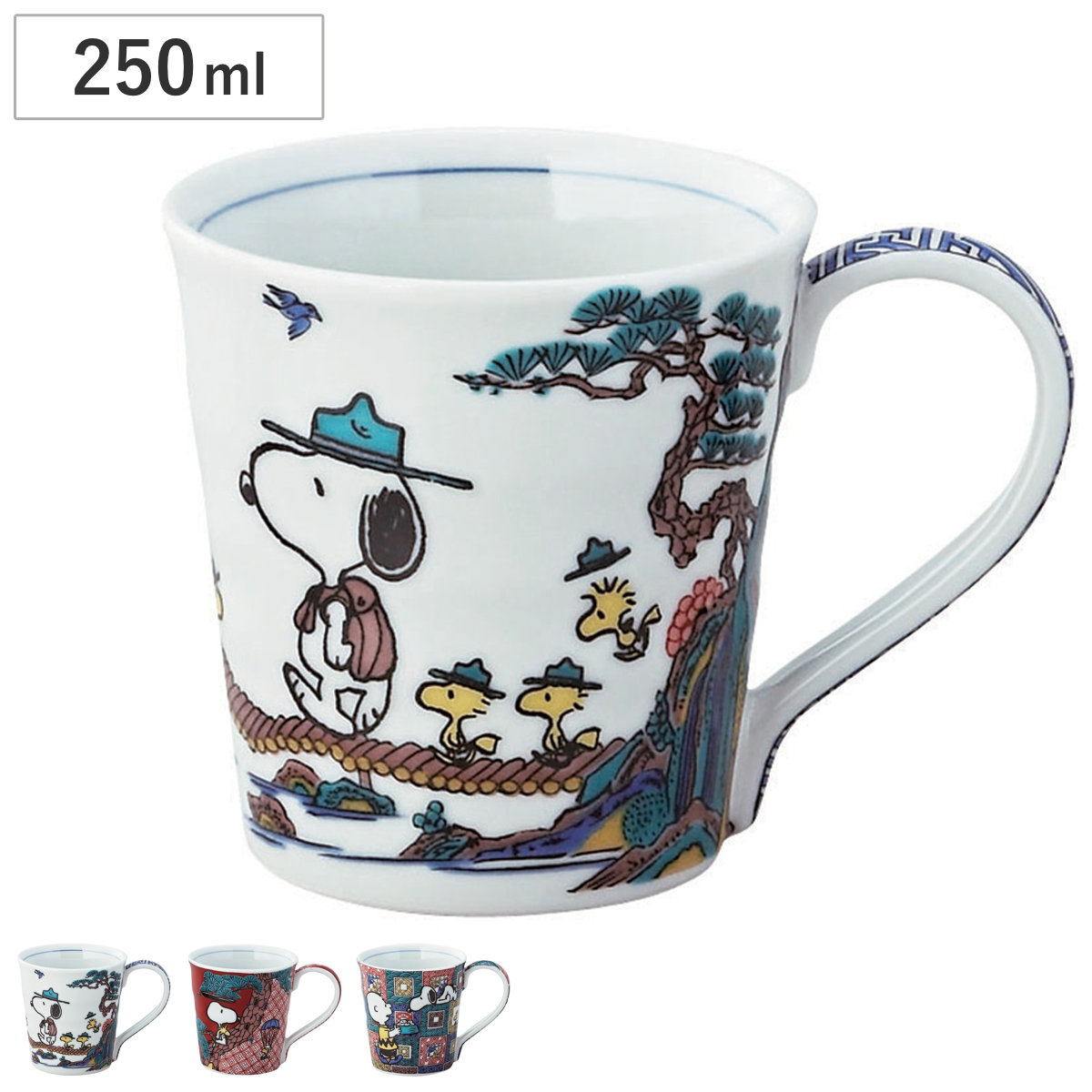 マグカップ マグ スヌーピー ( 250ml 磁器 九谷焼 マグコップ カップ 食器 日本製 キャラクター かわいい 和風 和モダン おしゃれ プレゼント ギフト ) 【山水】