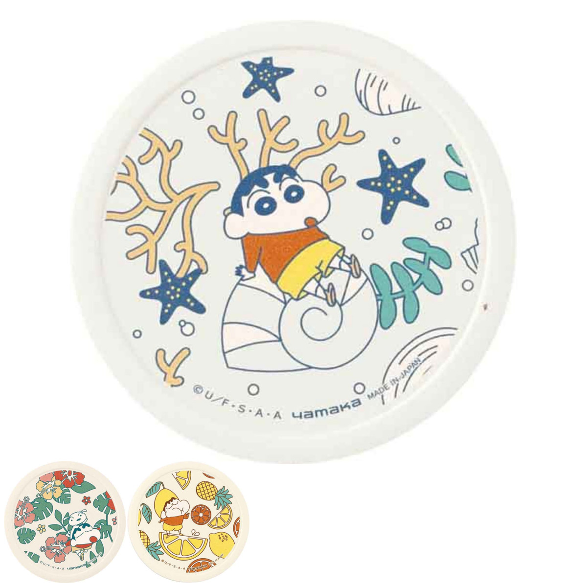 コースター クレヨンしんちゃん 吸水タイルコースター （ 陶器 コルク 日本製 キャラクター かわいい グッズ ） 【ハナ】