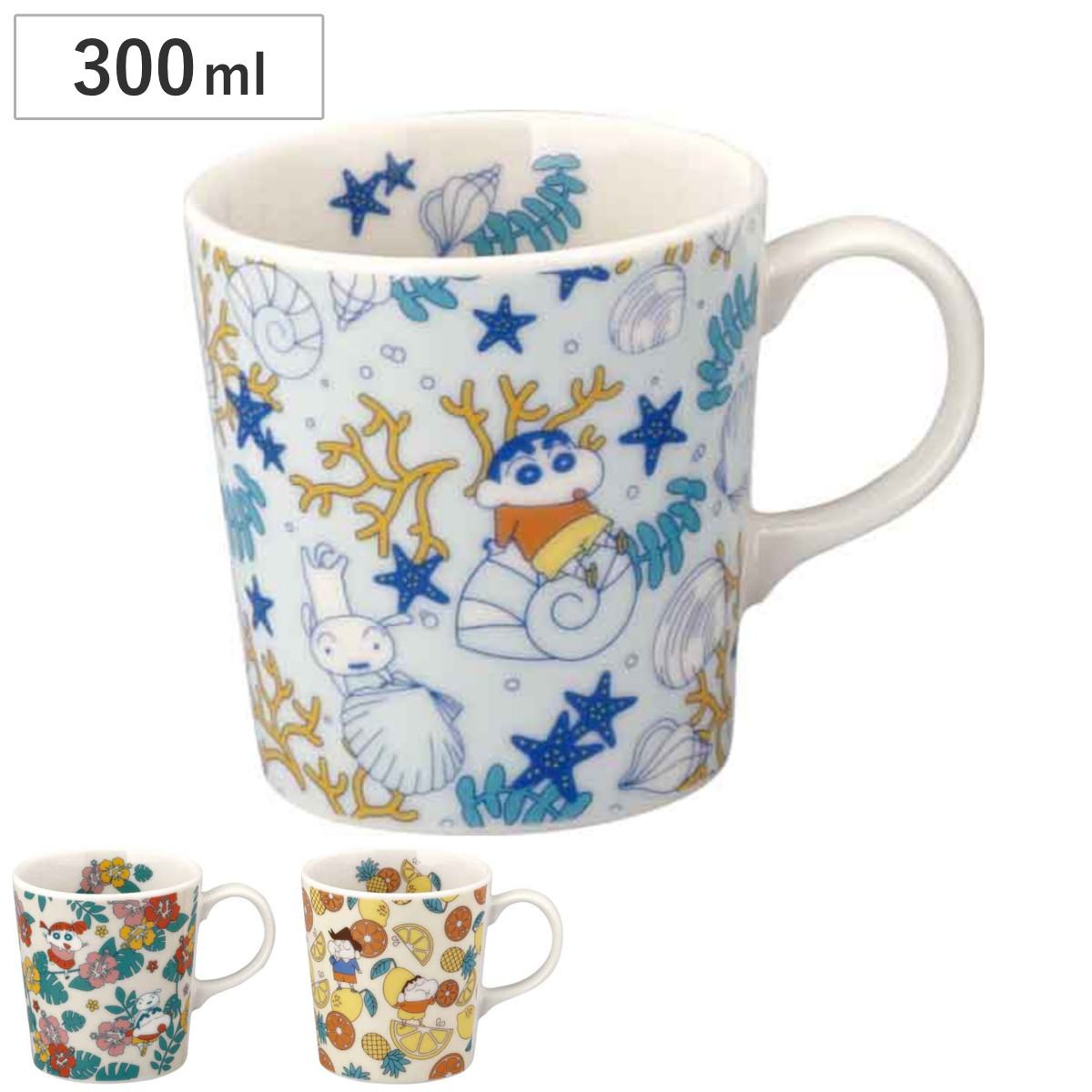 マグカップ クレヨンしんちゃん マグ 300ml （ 電子レンジ対応 食洗機対応 陶器 マグコップ カップ 食器 日本製 キャラクター かわいい グッズ ） 【フルーツ】