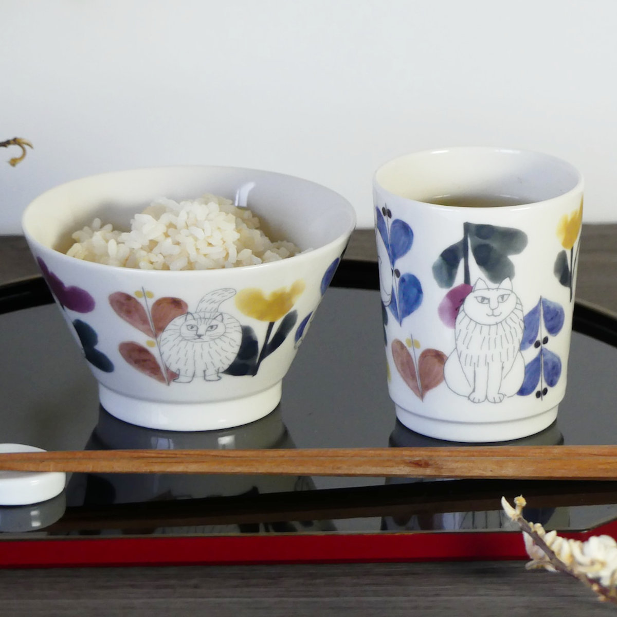 湯呑 フラワー （ LISA LARSON 240ml 食洗機対応 電子レンジ対応 磁器