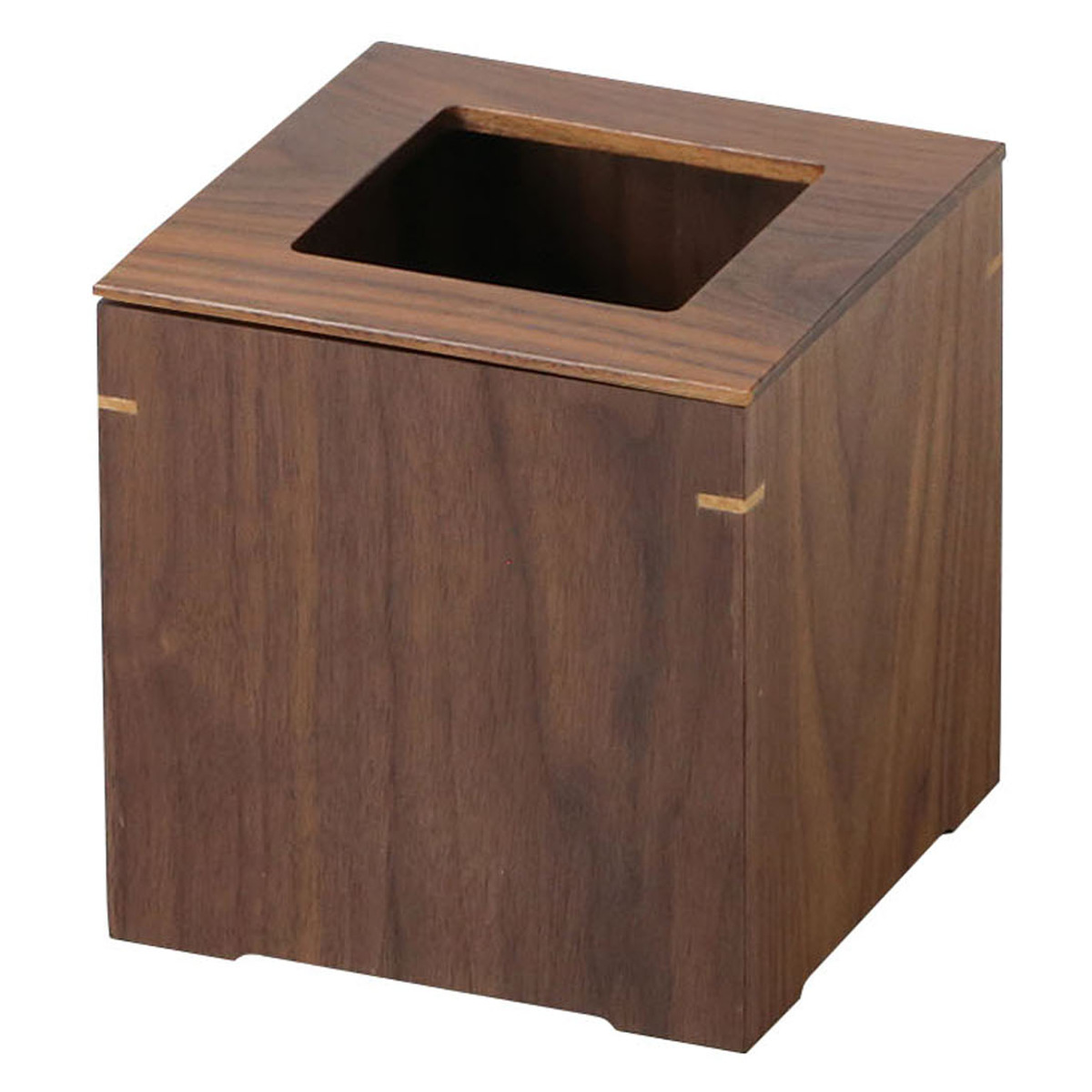 ゴミ箱 小 ウォールナット 日本製 アルダー 客室 ( ごみ箱 くず入れ 高さ15cm 角型 天然木 小型 コンパクト 卓上 ブラウン 袋が見えにくい インテリア シンプル モダン 和室 )