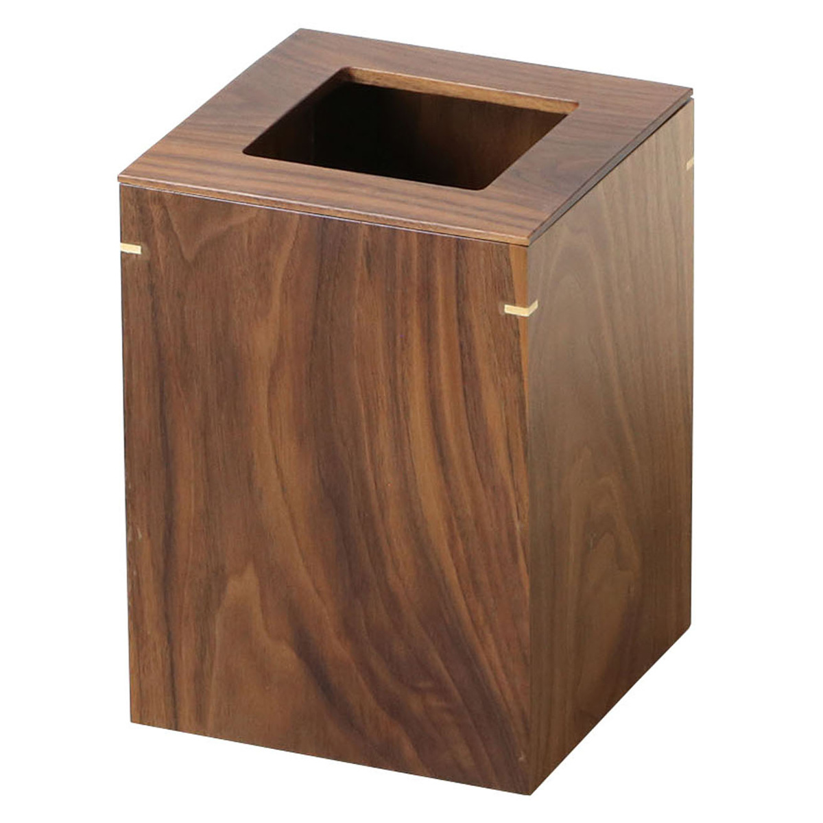 ゴミ箱 中 ウォールナット 日本製 アルダー 客室 ( ごみ箱 くず入れ 高さ20.3cm 角型 天然木 小型 コンパクト ブラウン 袋が見えにくい インテリア シンプル モダン 和室 )