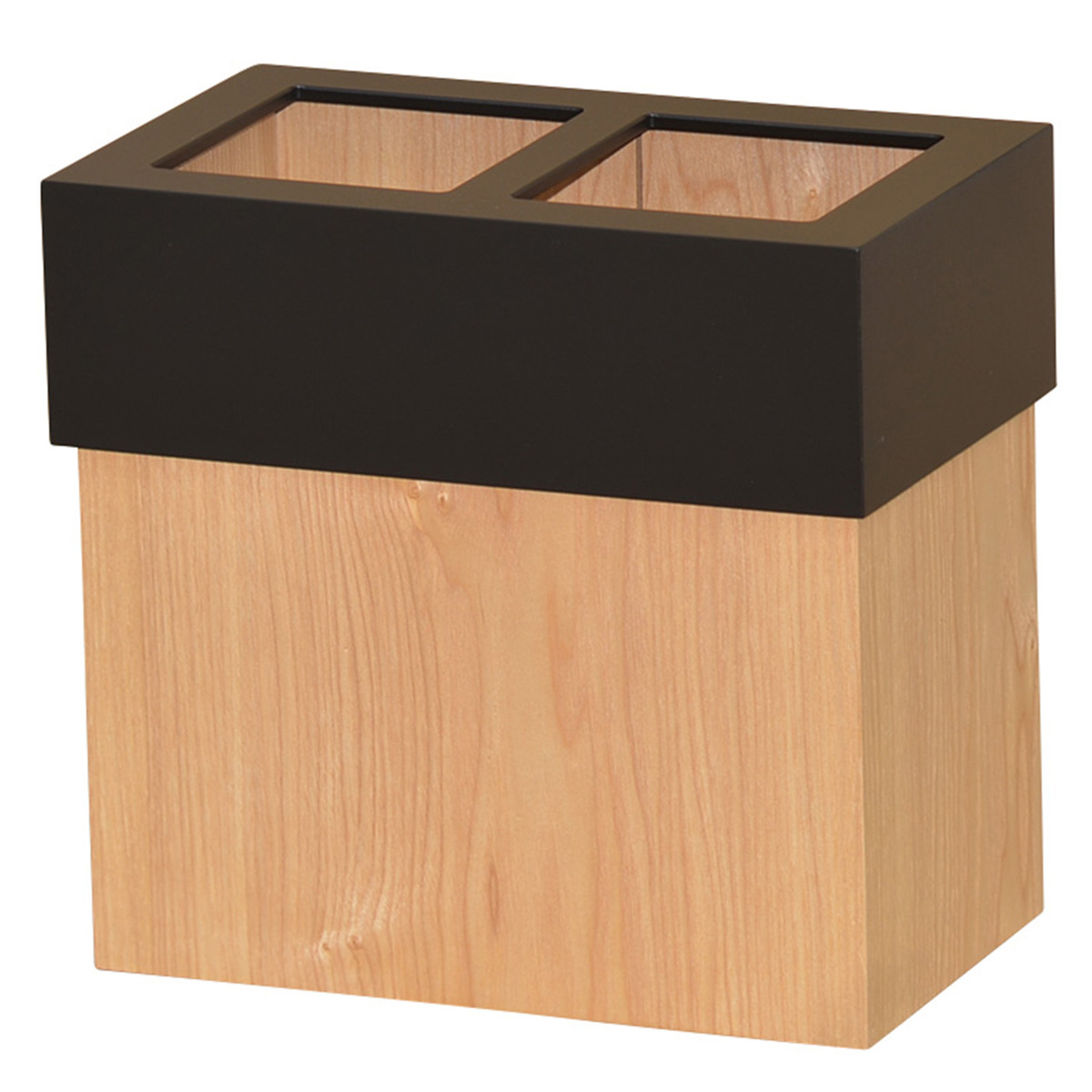 ゴミ箱 分別ダストボックス 日本製 木製 クリア ( ごみ箱 天然木 角型 タモ材 小型 スリム ナチュラル 分別 おしゃれ 袋が見えにくい インテリア シンプル モダン )