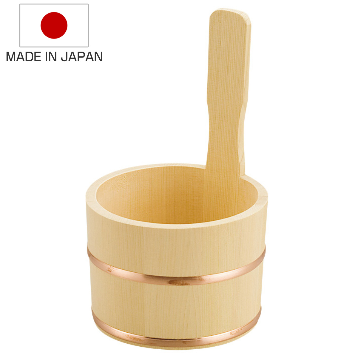 湯桶 木製 片手湯桶 ヒバ ( 手桶 天然木 手おけ 桶 おけ 湯おけ 風呂おけ お風呂 木 ひば 銭湯 温泉 片手 持ち手 取っ手 木目 すくいやすい 洗面器 レトロ 日本製 )