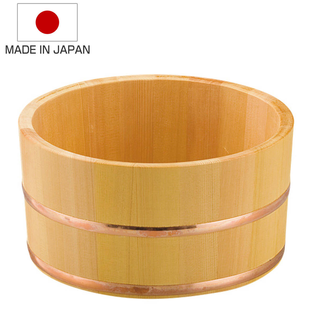 湯桶 木製 銅タガ 椹 サワラ ( 湯おけ 天然木 風呂桶 桶 おけ 風呂おけ 洗面器 お風呂 木 さわら ウォッシュボール 銭湯 温泉 取っ手 木目 すくいやすい 軽量 レトロ 日本製 )