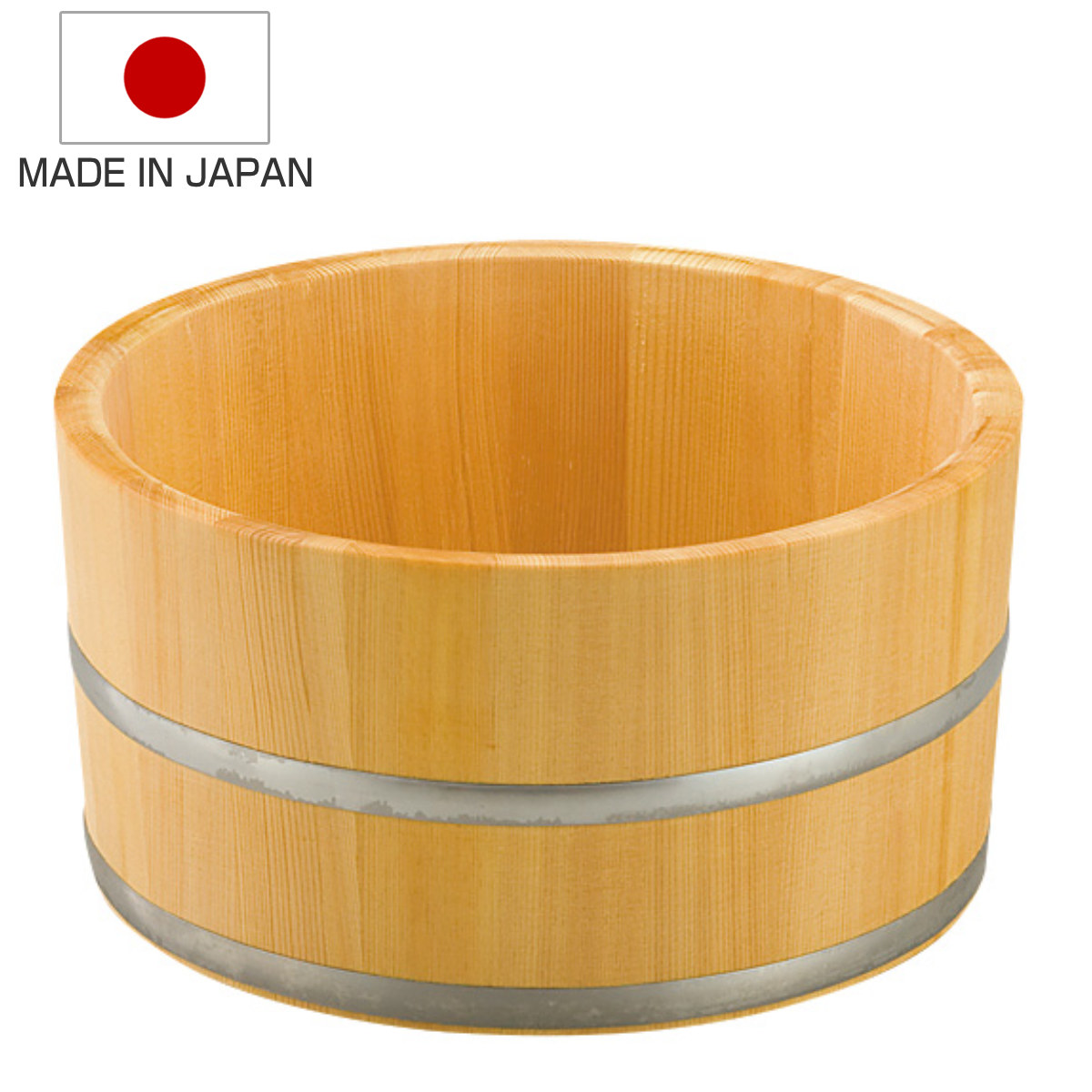 湯桶 木製 ステンレスタガ 椹 サワラ ( 湯おけ 天然木 風呂桶 桶 おけ 風呂おけ 洗面器 お風呂 木 さわら ウォッシュボール 銭湯 温泉 取っ手 木目 すくいやすい 軽量 レトロ 日本製 )