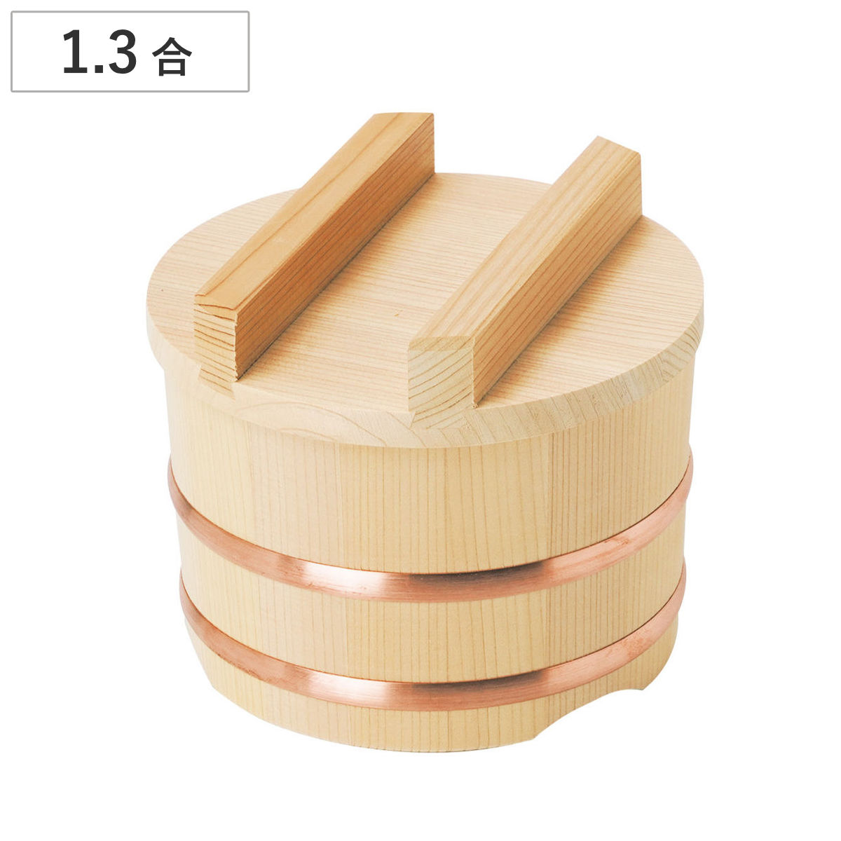 おひつ 特選 木曽 さわらこびつ 単箱入 （ 木製 お櫃 天然木 木曽さわら 椹 保存容器 お米 保存 飯櫃 抗菌 吸湿 めしびつ ふた付き かぶせフタ ご飯 米 美味しい ごはん 白米 木製おひつ 丸型 直径14.5cm ）