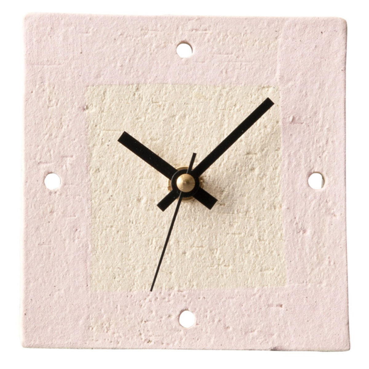 置き時計 Clay 信楽焼き ステップ秒針 日本製 ( 時計 置き時計 かわいい オブジェ 卓上 コンパクト 焼き物 陶芸 日本製 可愛い リビング 机上 ニッチ おしゃれ インテリア ギフト 置物 手作り ステップ秒針 ) 【アイボリー】 アイボリー