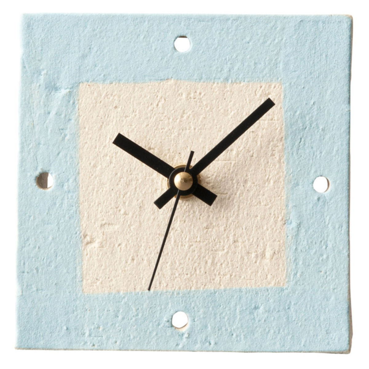 置き時計 Clay 信楽焼き ステップ秒針 日本製 ( 時計 置き時計 かわいい オブジェ 卓上 コンパクト 焼き物 陶芸 日本製 可愛い リビング 机上 ニッチ おしゃれ インテリア ギフト 置物 手作り ステップ秒針 ) 【アイボリー】 アイボリー