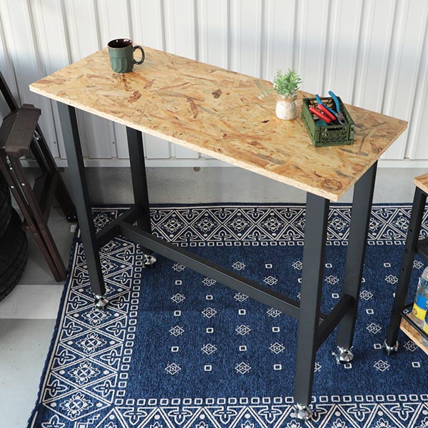 カウンターテーブル 高さ90cm カウンター デスク OSB 木製 スチール
