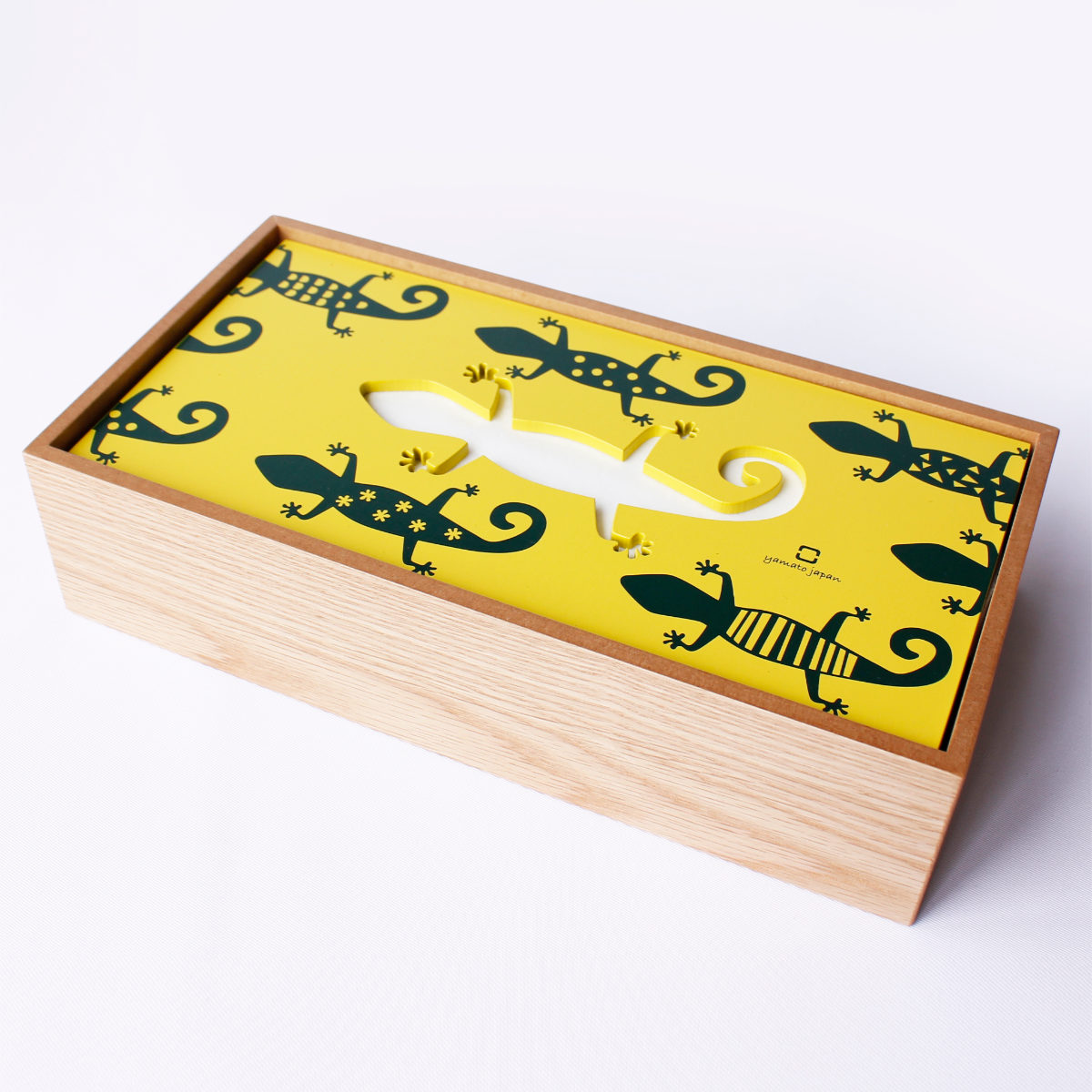 ティッシュ ケース 木製 ヤマト工芸 yamato hako トカゲ （ ティッシュケース ティッシュボックス かわいい アニマル とかげ ティッシュ