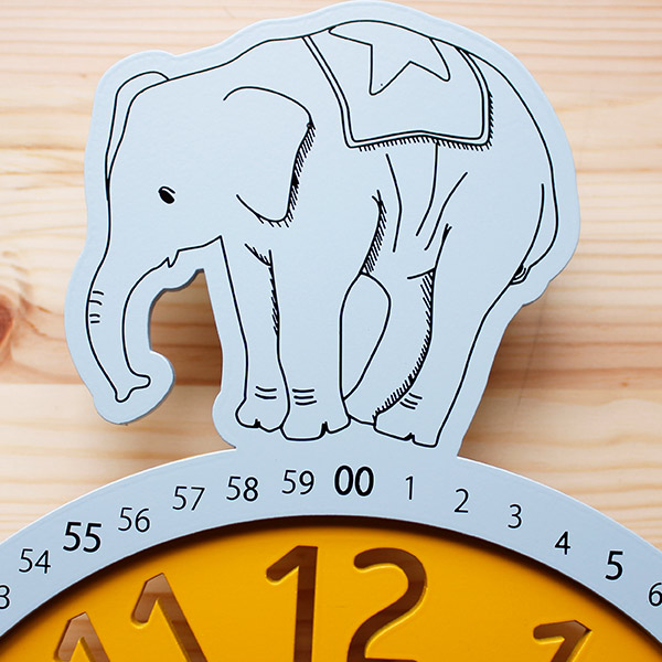 振り子時計 circus clock ゾウ ステップ秒針 ヤマト工芸 掛け時計 日本製 ( 壁時計 壁掛け時計 インテリア 時計 クロック ウッドクロック かわいい 知育時計 アナログ 分表示 見やすい 子ども部屋 サーカス 練習 )