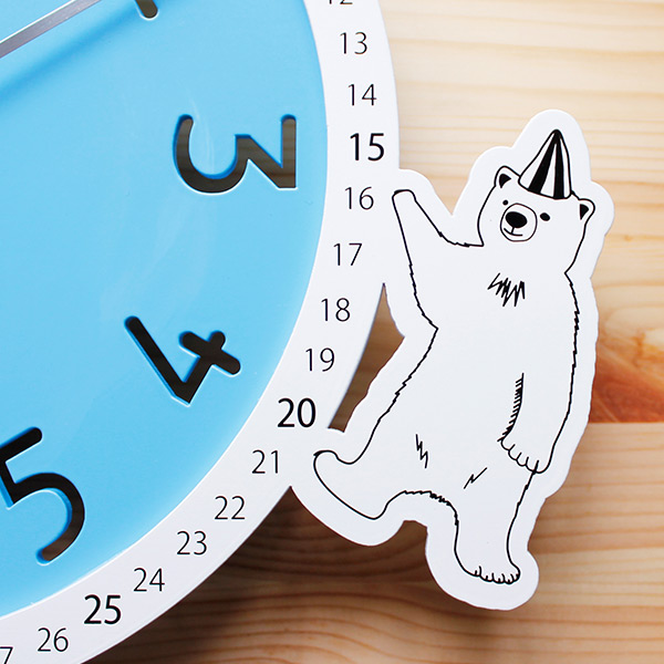 振り子時計 circus clock シロクマ ステップ秒針 ヤマト工芸 掛け時計 日本製 ( 壁時計 壁掛け時計 インテリア 時計 クロック ウッドクロック かわいい 知育時計 アナログ 分表示 見やすい 子ども部屋 サーカス 白くま 練習 )