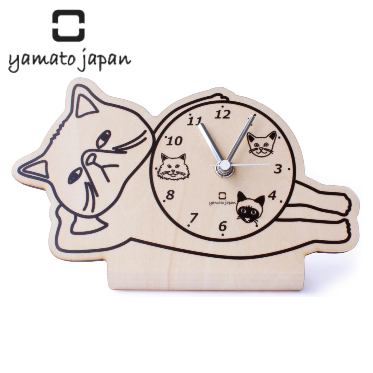 置き時計 stand clock CATS ヤマト工芸 エキゾチックショートヘア