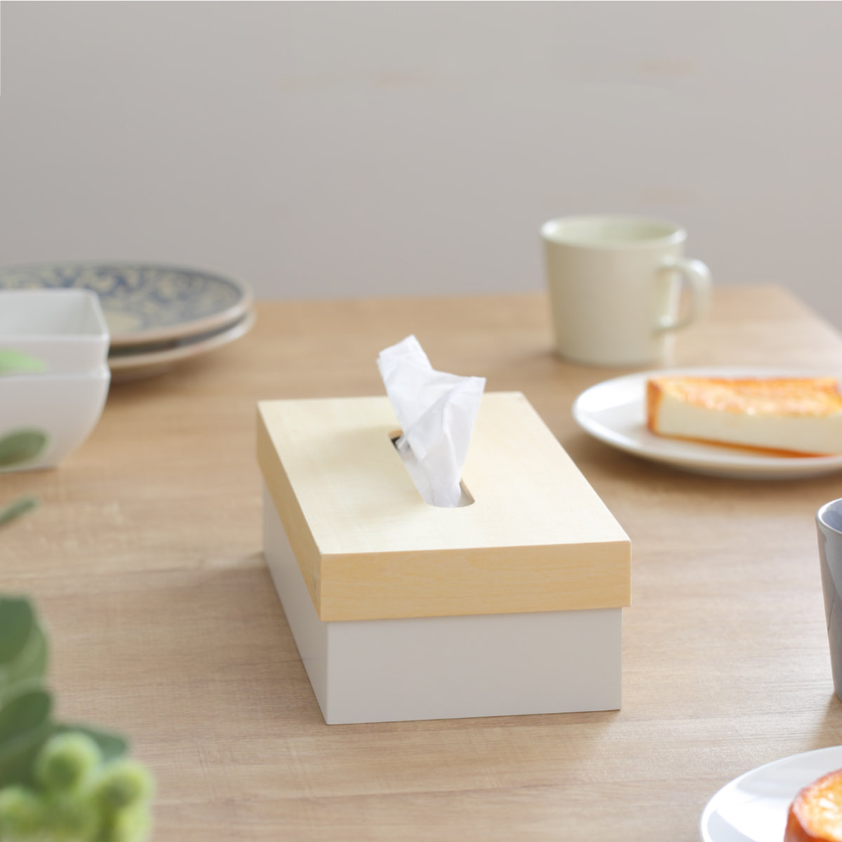ティッシュケース 木製 T CUBE 北欧 ( ティッシュ ケース ティッシュカバー ハンドメイド 日本製 ティッシュホルダー インテリア 雑貨 リビング ダイニング 収納 おしゃれ ナチュラル 木目 ) 【アイボリー】 アイボリー