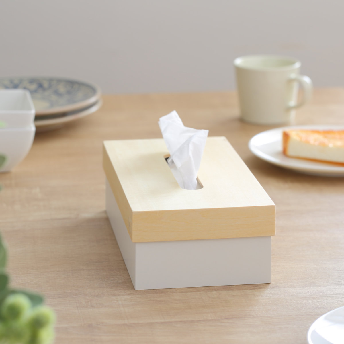 ティッシュケース 木製 T CUBE 北欧 ( ティッシュ ケース ティッシュカバー ハンドメイド 日本製 ティッシュホルダー インテリア 雑貨 リビング ダイニング 収納 おしゃれ ナチュラル 木目 ) 【アイボリー】 アイボリー