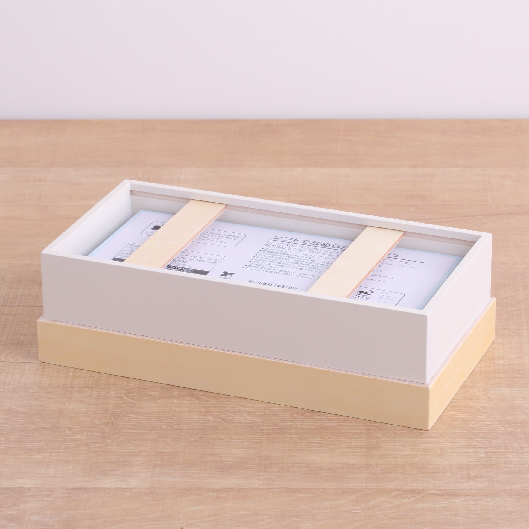 ティッシュケース 木製 T CUBE 北欧 ( ティッシュ ケース ティッシュカバー ハンドメイド 日本製 ティッシュホルダー インテリア 雑貨 リビング ダイニング 収納 おしゃれ ナチュラル 木目 ) 【アイボリー】 アイボリー