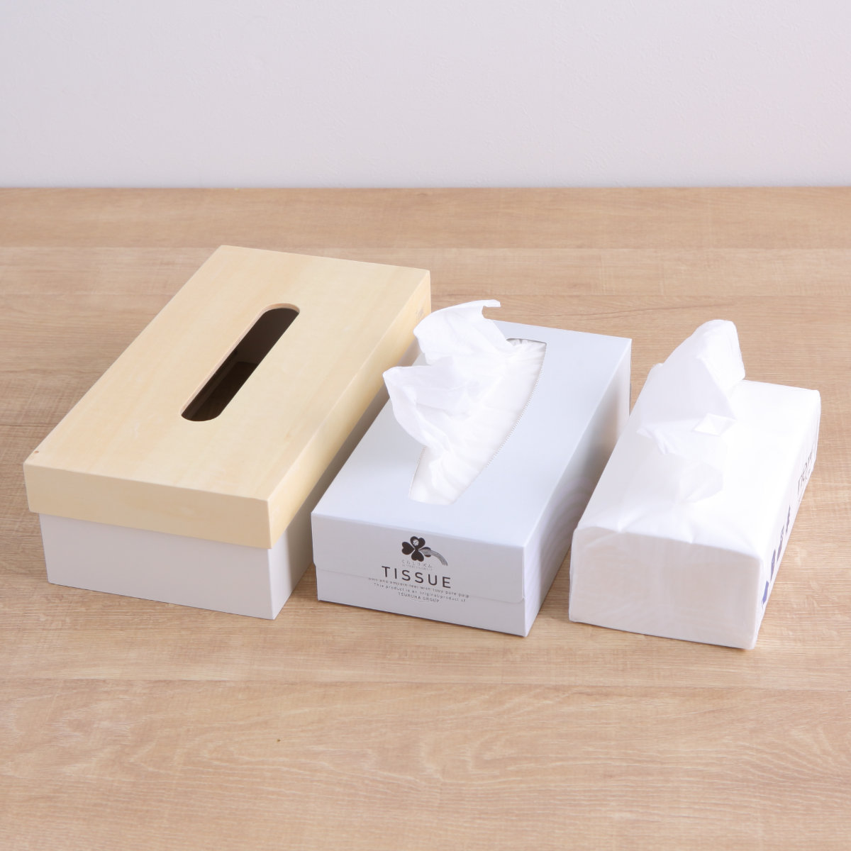 ティッシュケース 木製 T CUBE 北欧 ( ティッシュ ケース ティッシュカバー ハンドメイド 日本製 ティッシュホルダー インテリア 雑貨 リビング ダイニング 収納 おしゃれ ナチュラル 木目 ) 【アイボリー】 アイボリー