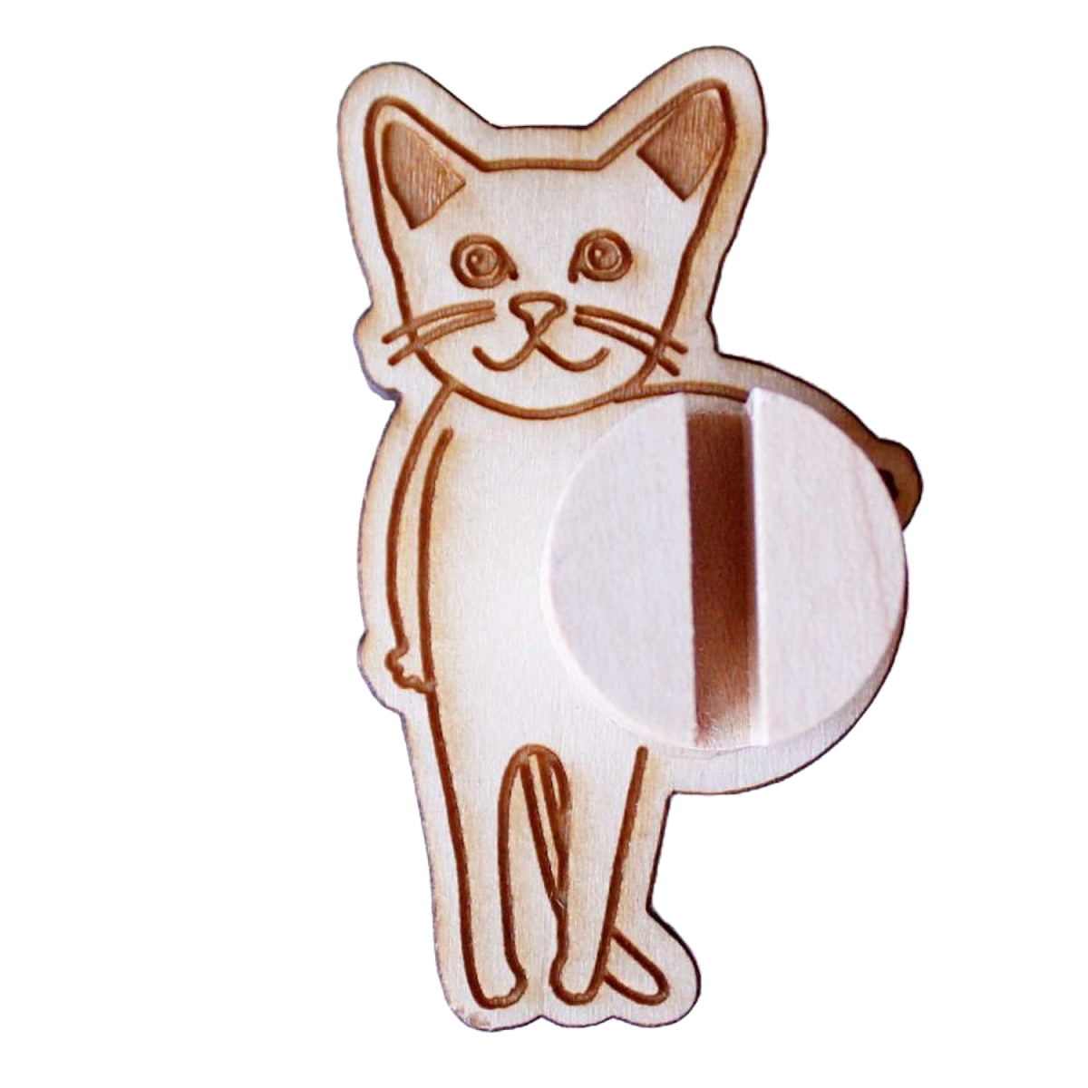 ケーブルクリップ コードクリップ 木製 両面テープ ネコ アニマル ( ケーブルホルダー コード 固定 クリップ 天然木 猫 プレゼント かわいい 日本製 壁 机 収納 整頓 充電ケーブル 充電コード 便利グッズ 貼るだけ ) 【スフィンクス】 スフィンクス