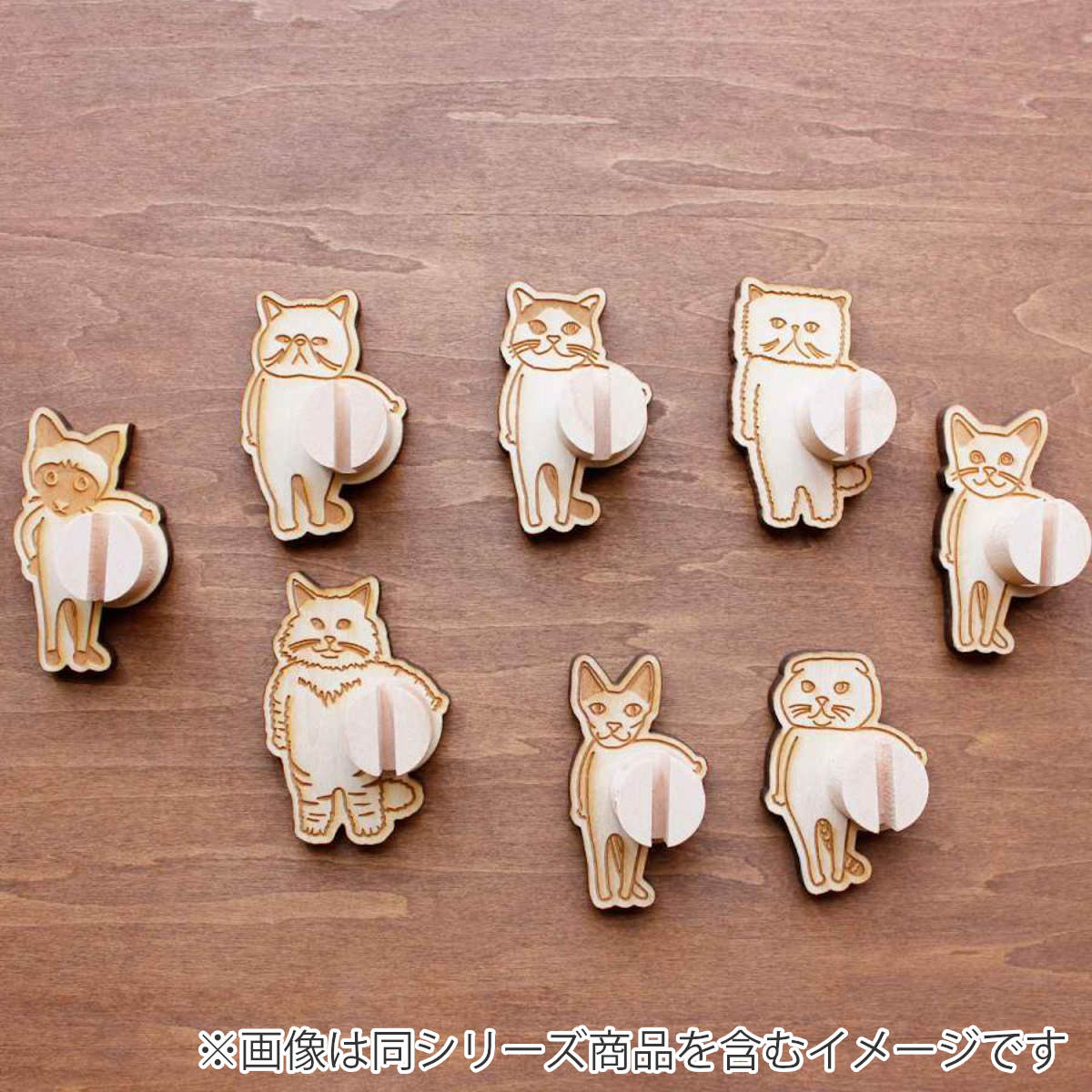 ケーブルクリップ コードクリップ 木製 両面テープ ネコ アニマル ( ケーブルホルダー コード 固定 クリップ 天然木 猫 プレゼント かわいい 日本製 壁 机 収納 整頓 充電ケーブル 充電コード 便利グッズ 貼るだけ ) 【スフィンクス】 スフィンクス